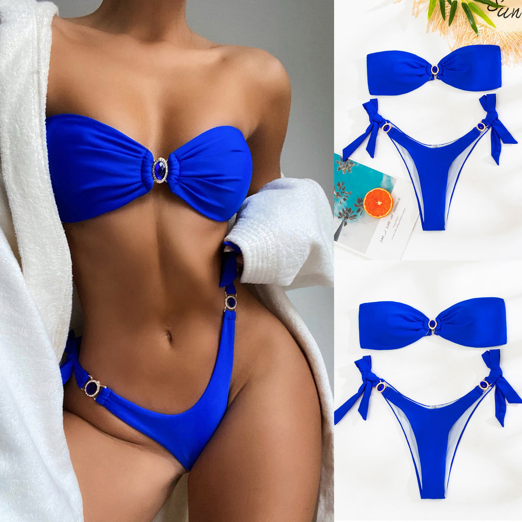 Stylish Blue Diamond Bikini Set for Women