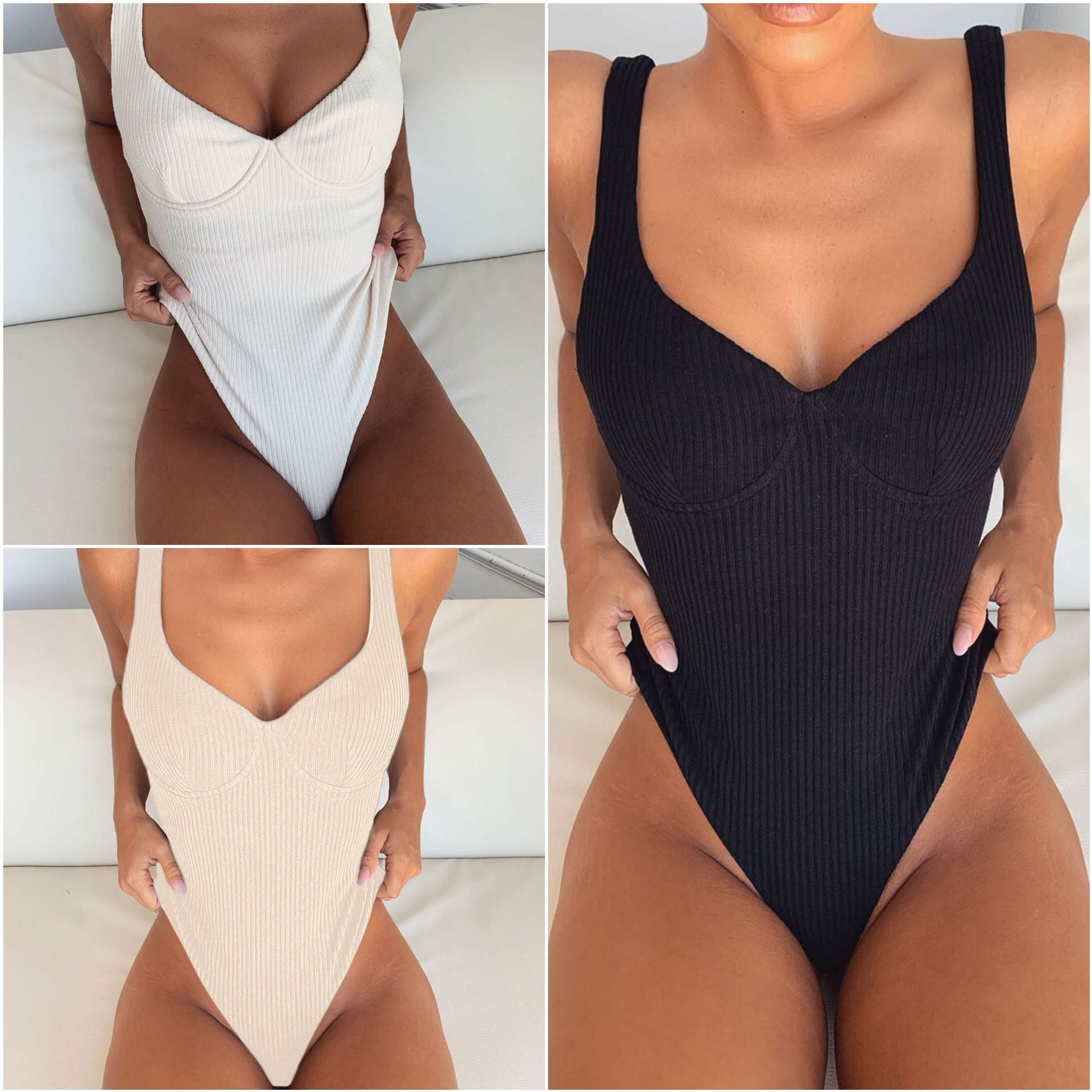 Traje de Baño de una Pieza para Mujer con Soporte de Acero