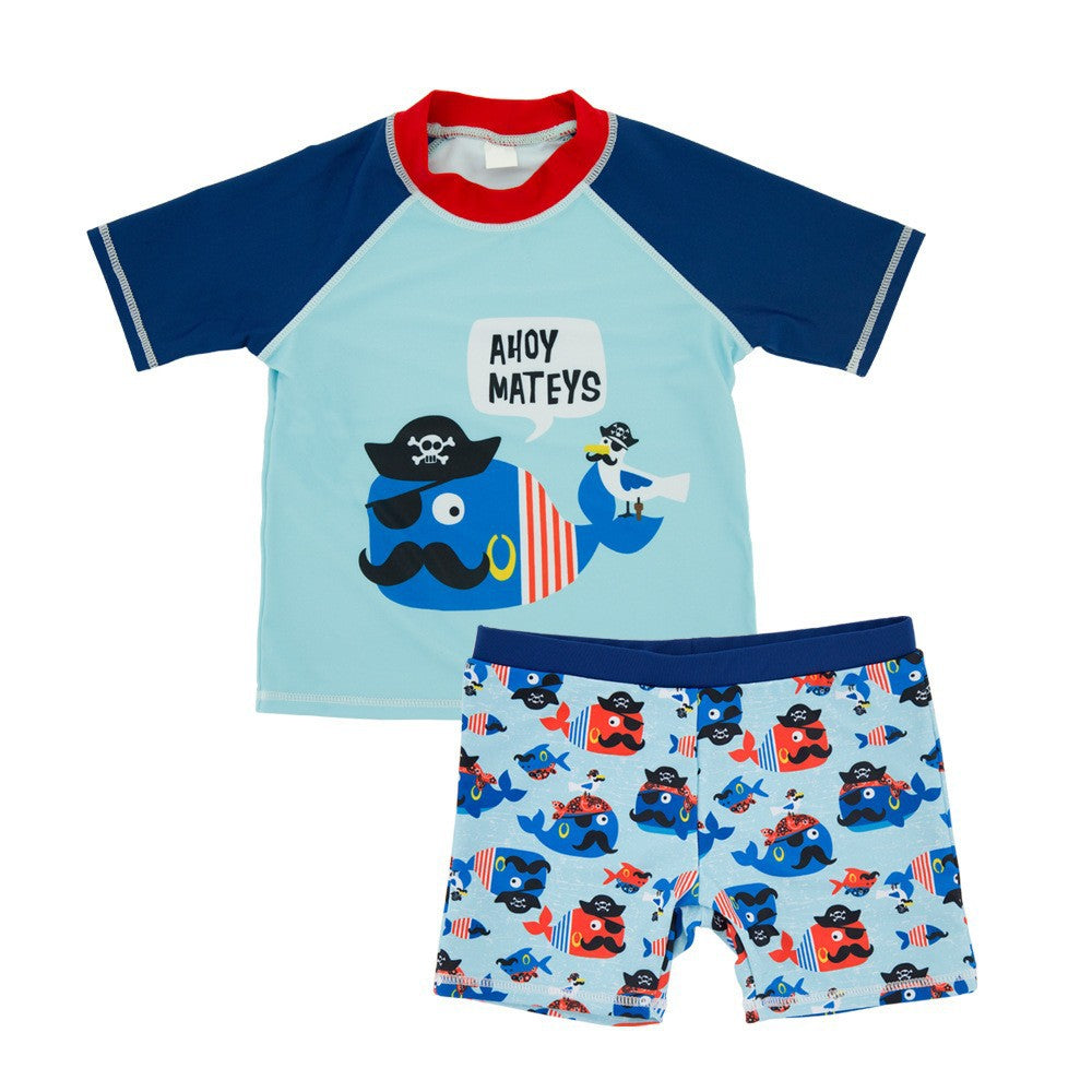 Traje de Baño de Una Pieza para Niños con Protección Solar y Diseño de Dibujos Animados
