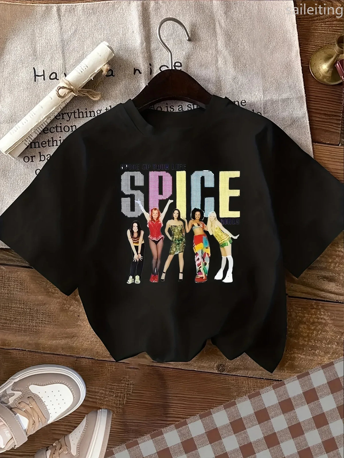 Retro Playful Design White Spice Graphic