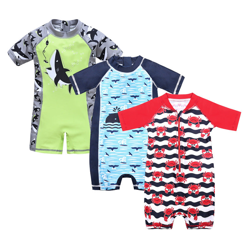 Traje de Baño de Una Pieza para Niños con Protección Solar y Diseño de Dibujos Animados