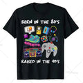 camiseta retro estilo 80s 90s con diseño gráfico vintage en algodón